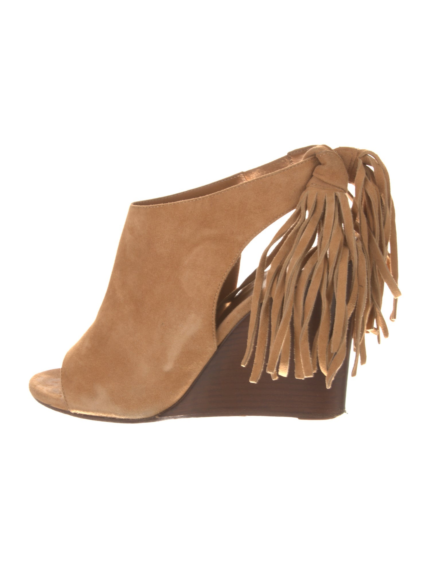 Chloé Suede Fringe Trim Accent Pumps