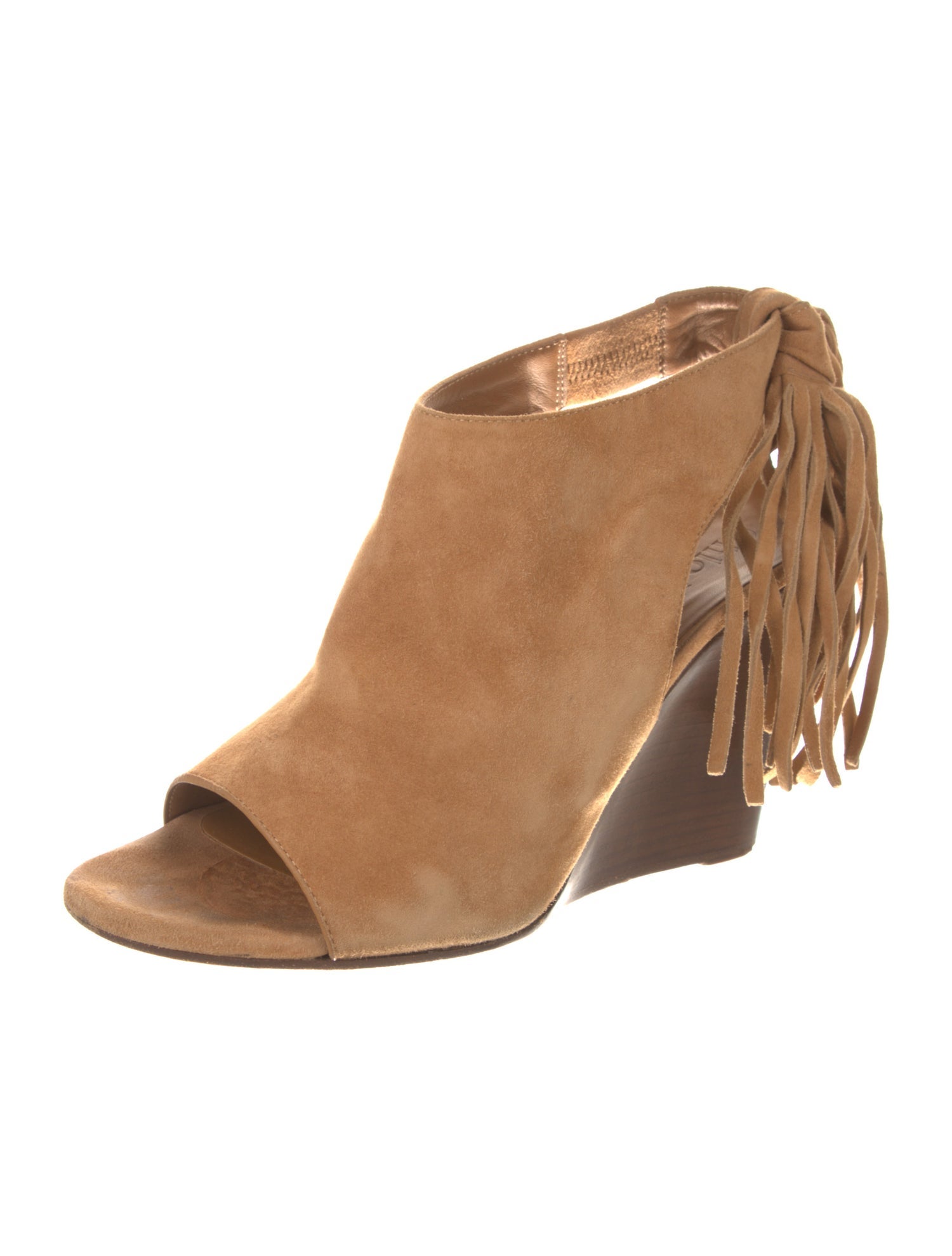 Chloé Suede Fringe Trim Accent Pumps