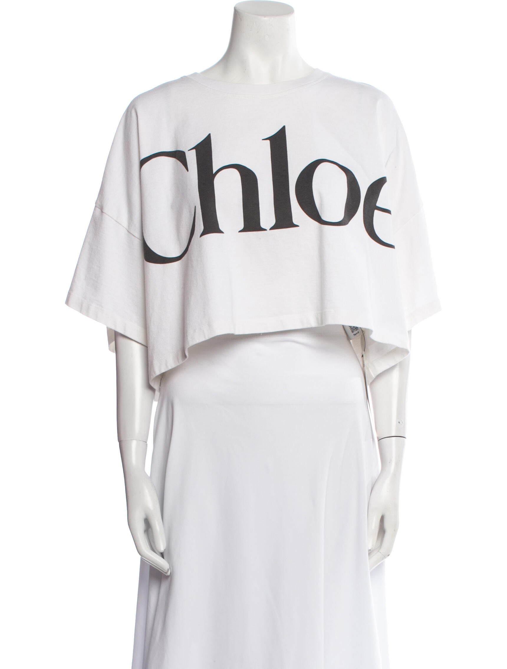 Chloé Graphic Print Crew Neck Crop Top