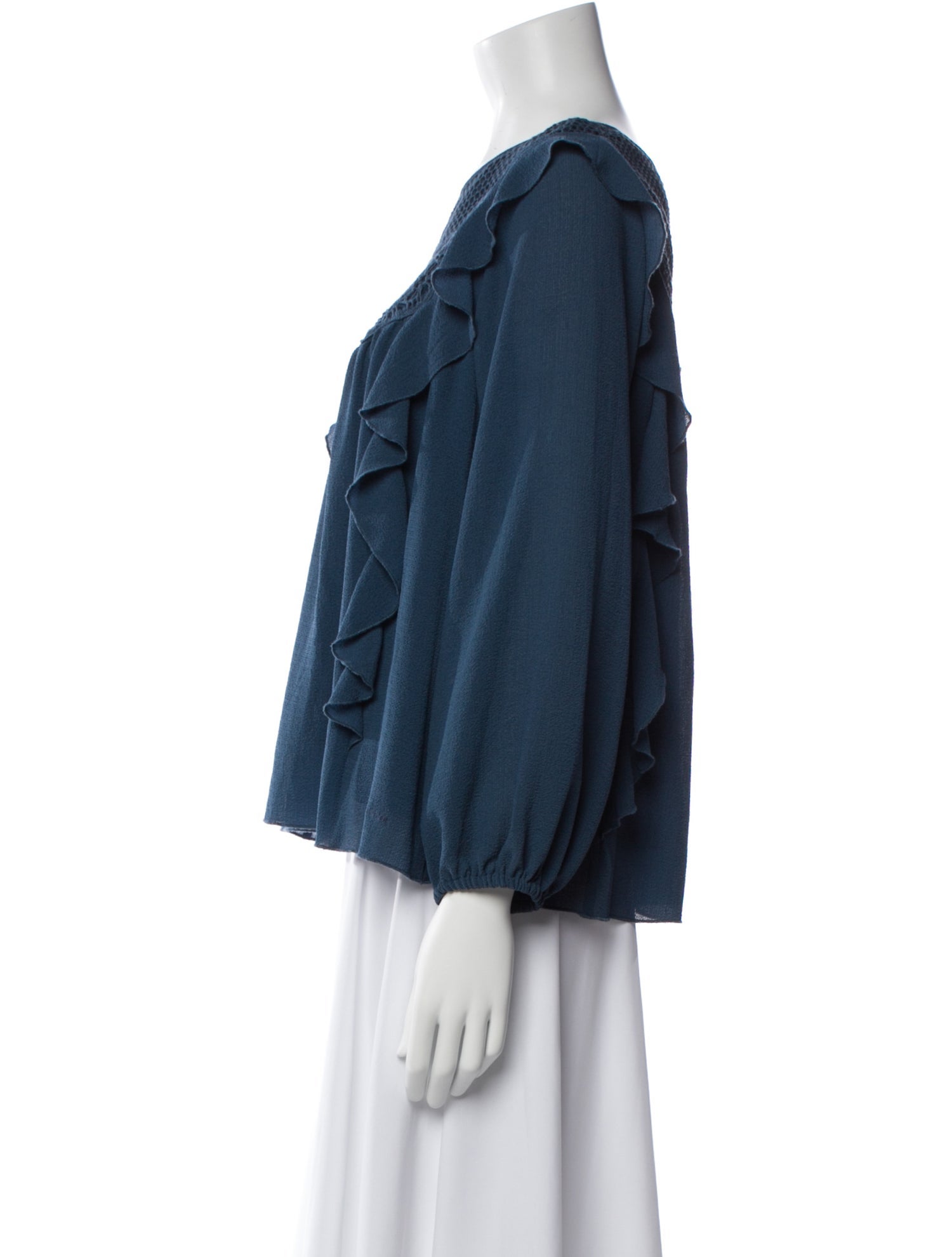 Chloé Crew Neck Three-Quarter Sleeve Blouse w/ Tags