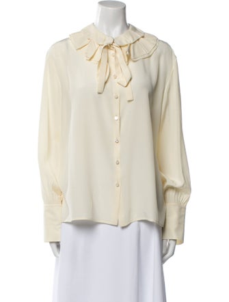 Chloé Silk Long Sleeve Button-Up Top
