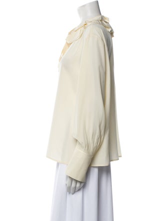 Chloé Silk Long Sleeve Button-Up Top