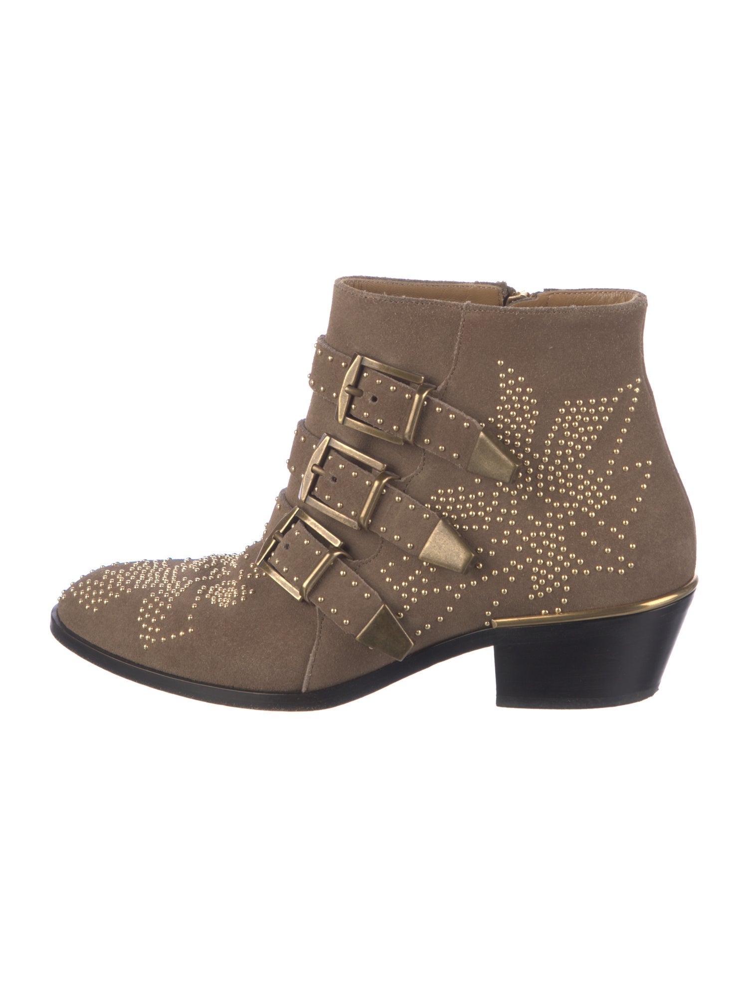Chloé Suede Patterned Western Boots