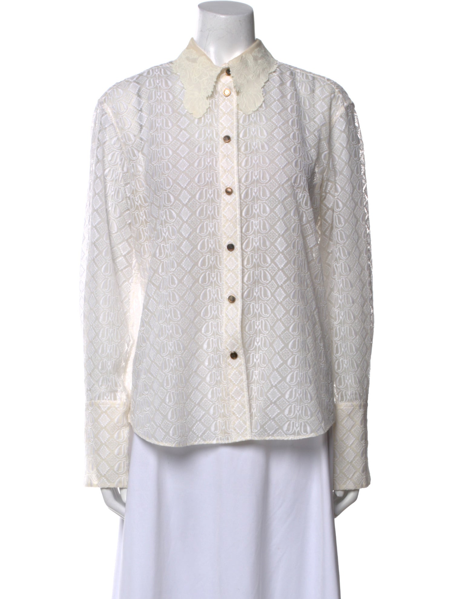 Chloé Silk Printed Button-Up Top