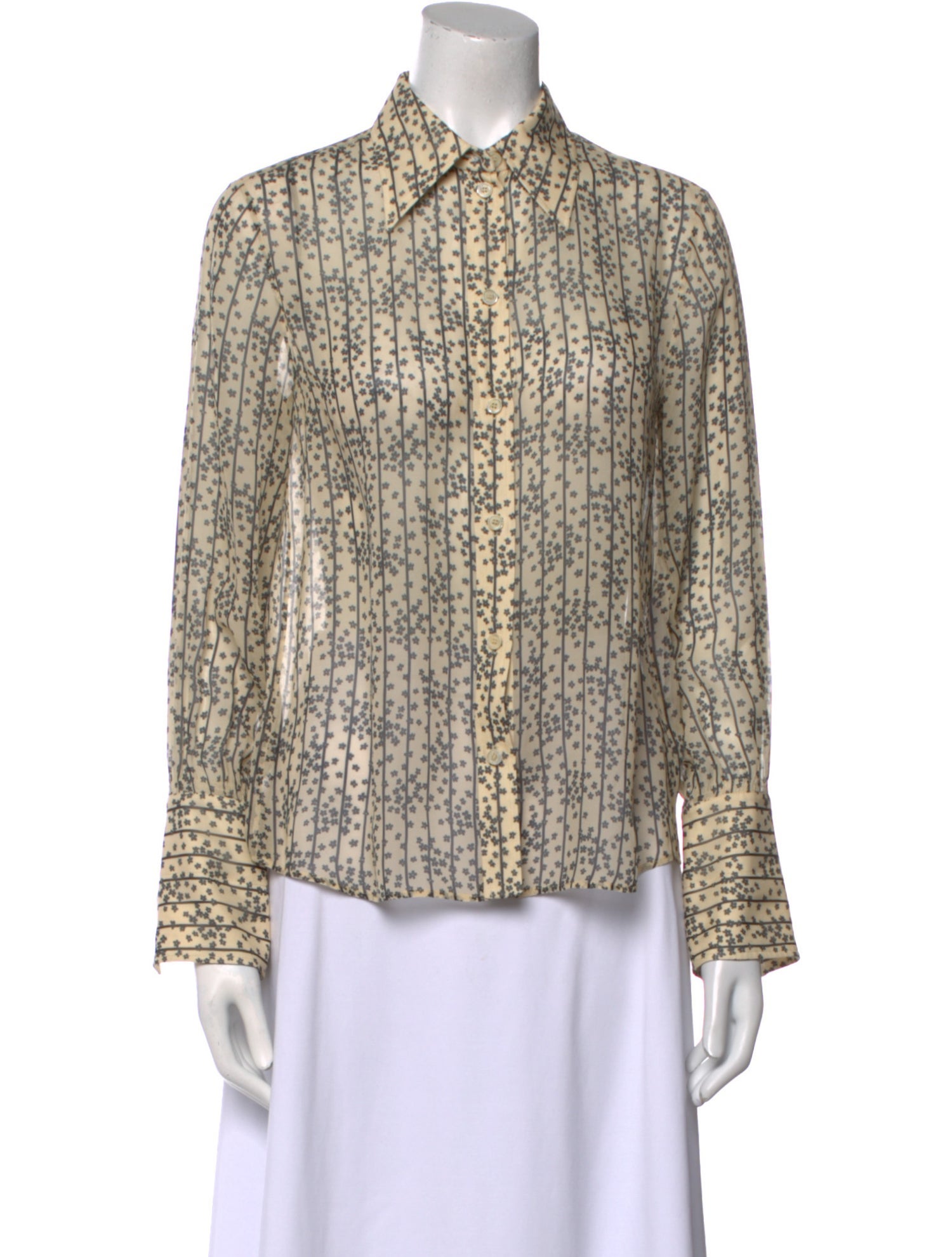 Chloé Silk Printed Button-Up Top