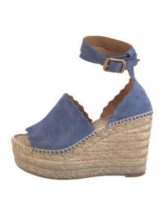 Chloé Suede Scalloped Accent Pumps