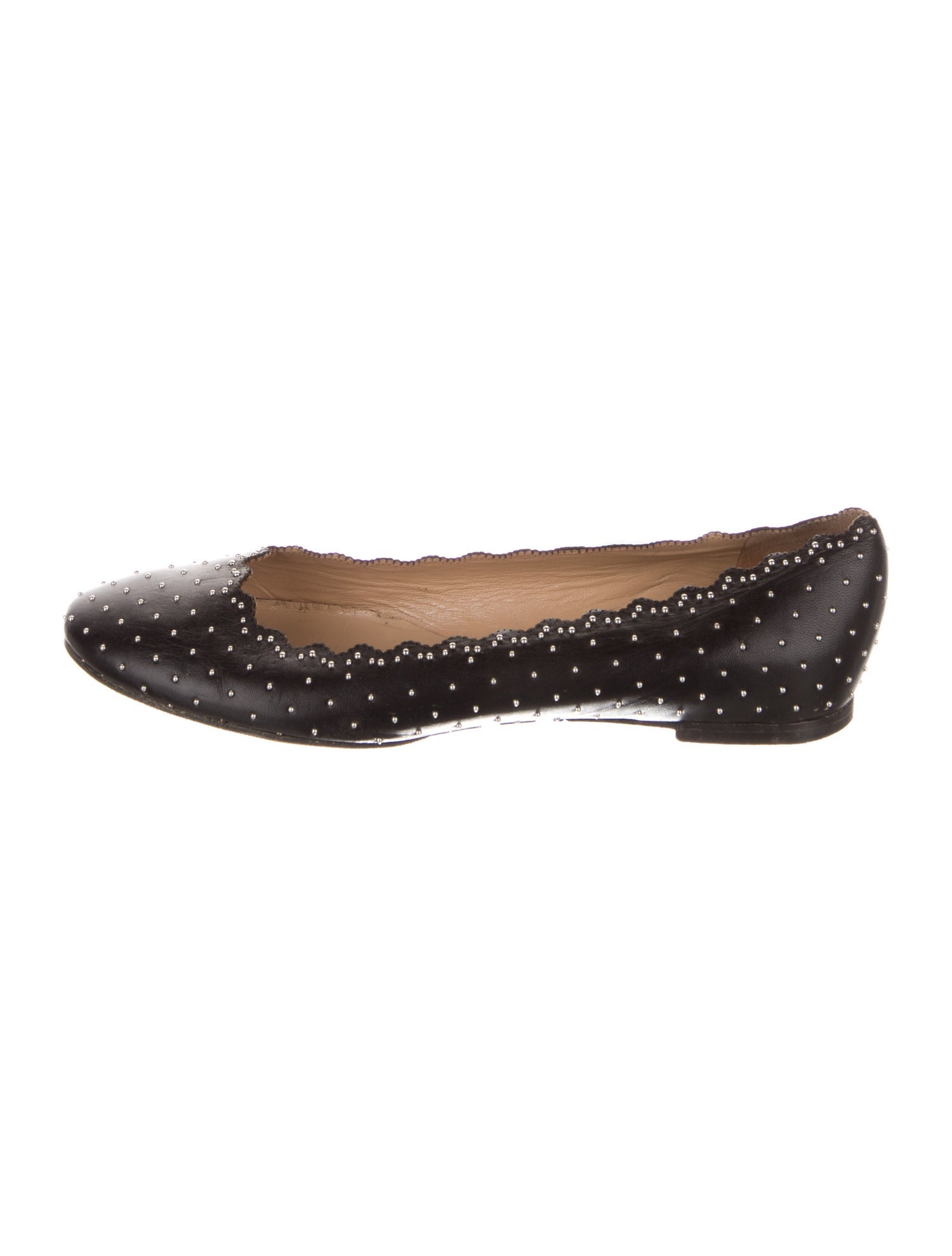 Chloé Leather Studded Accents Flats