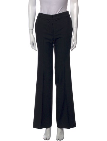 Pre-owned Chloé Wool Wide Leg Pants In Black