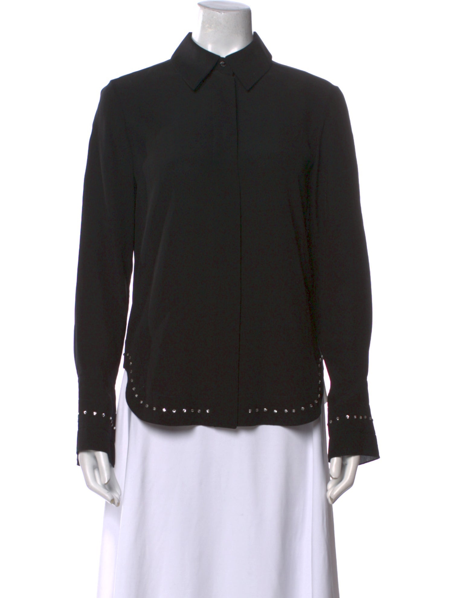Chloé Silk Long Sleeve Button-Up Top