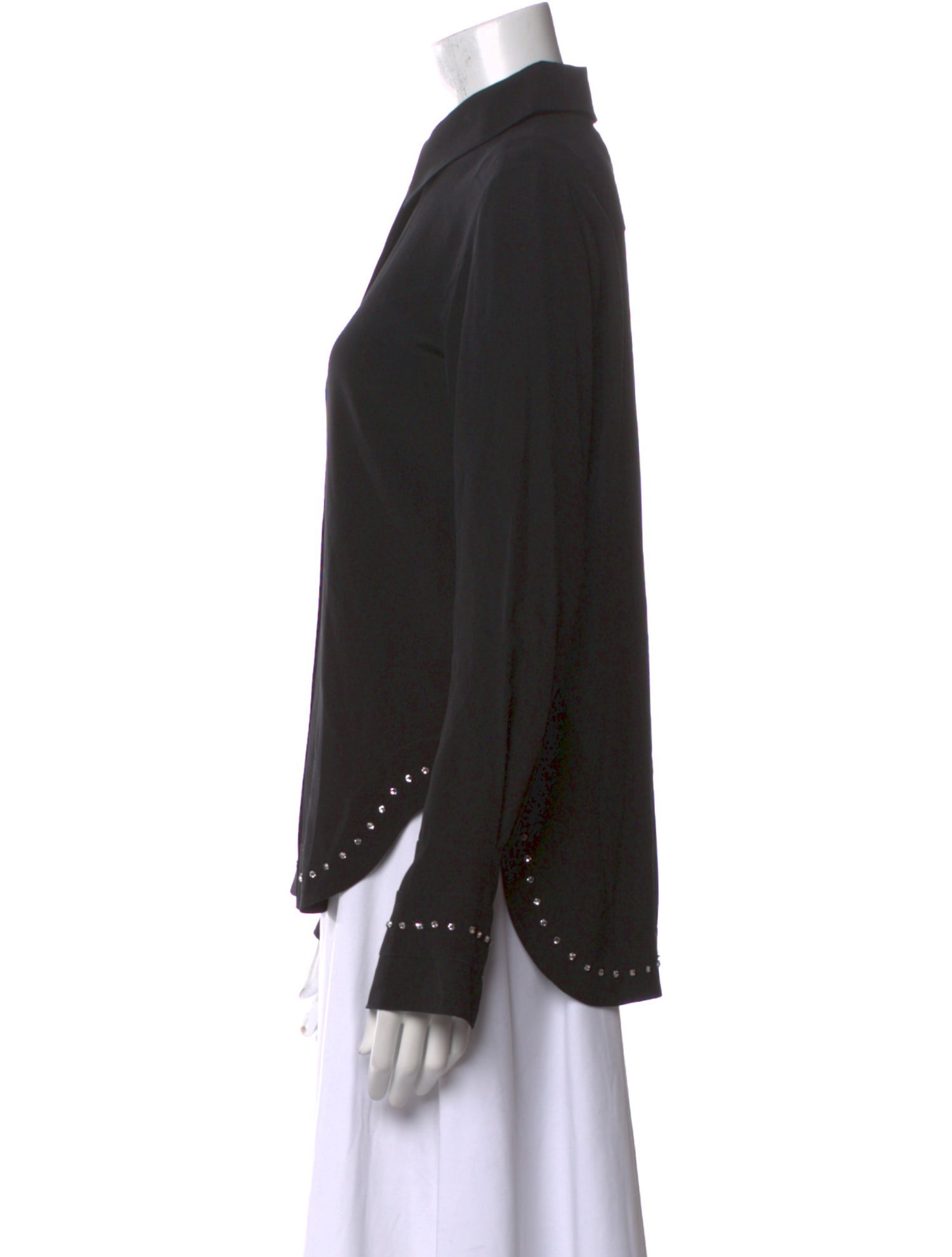 Chloé Silk Long Sleeve Button-Up Top