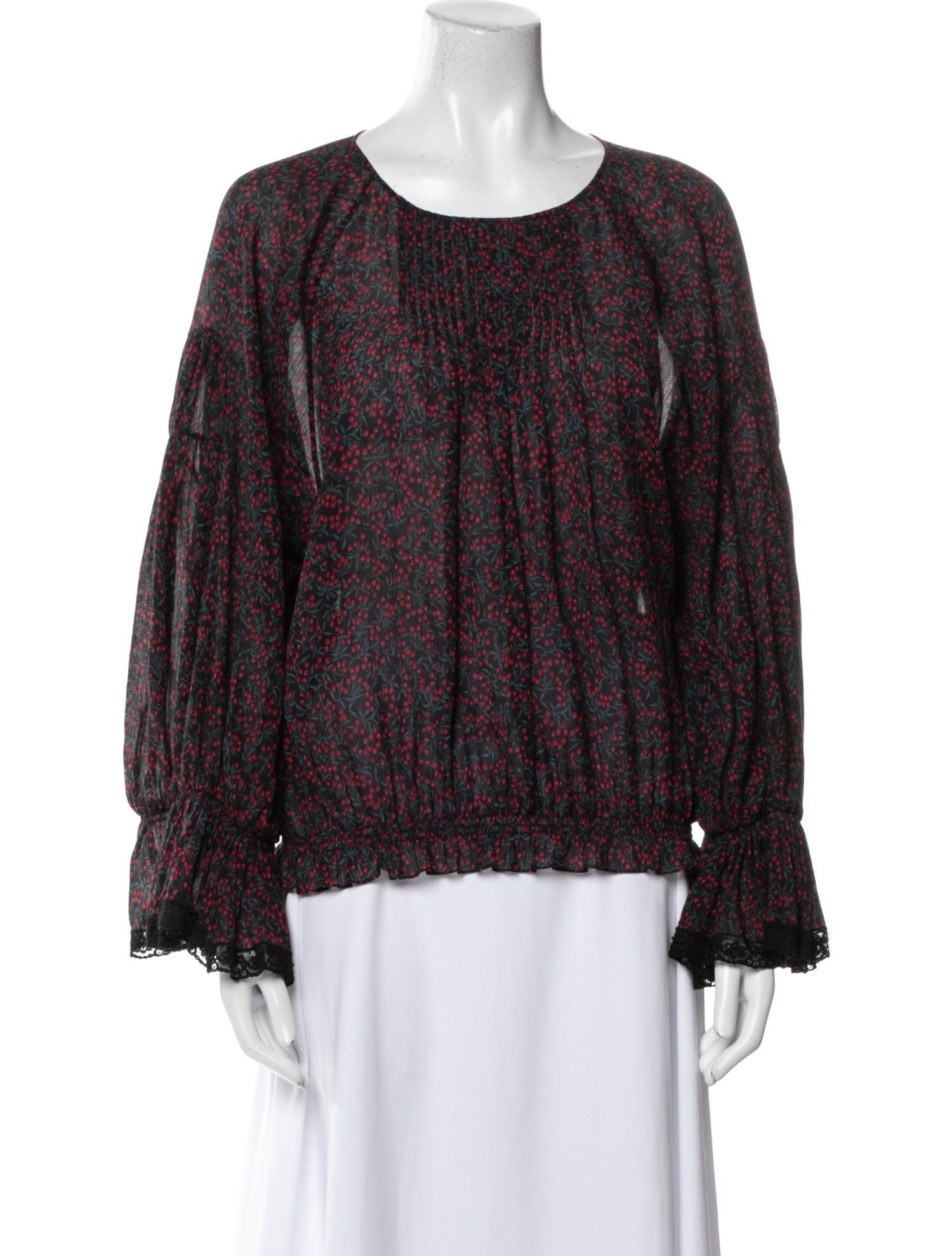 Chloé Printed Scoop Neck Blouse