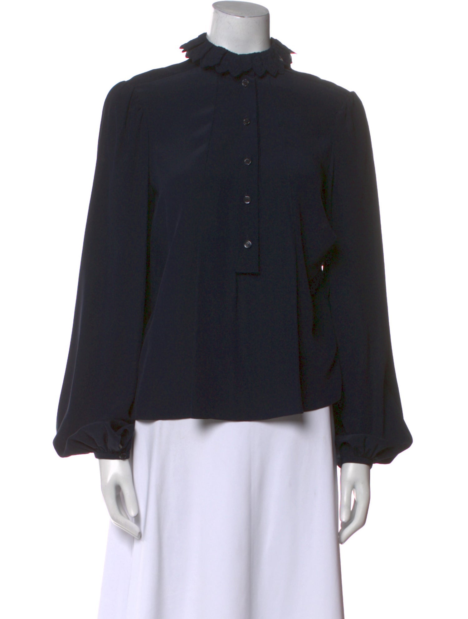 Chloé Silk Mock Neck Blouse