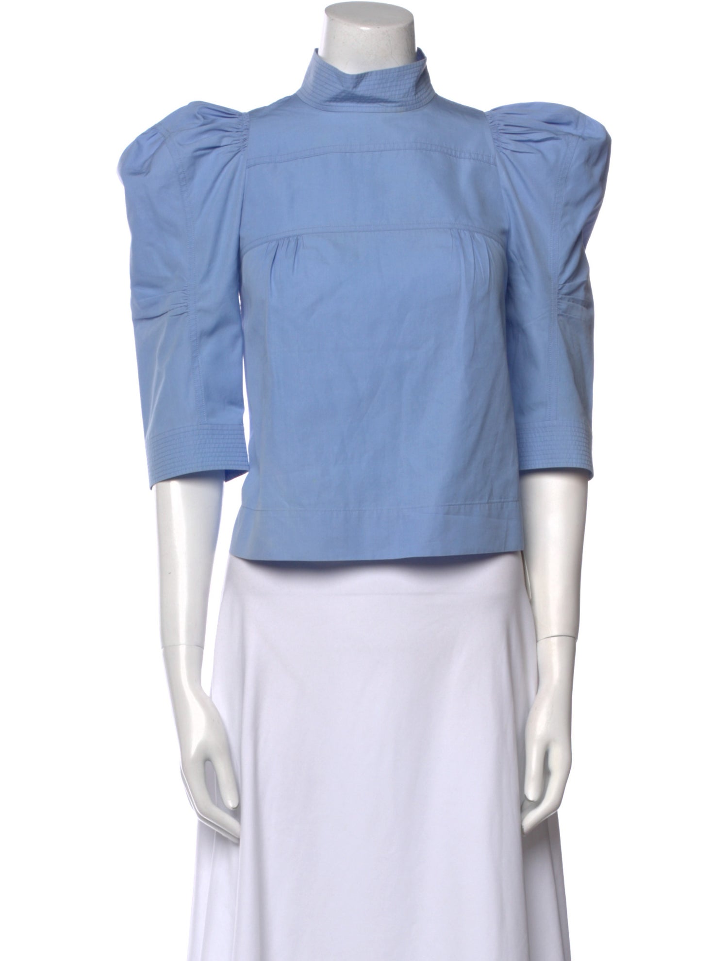 Chloé Mock Neck Short Sleeve Crop Top