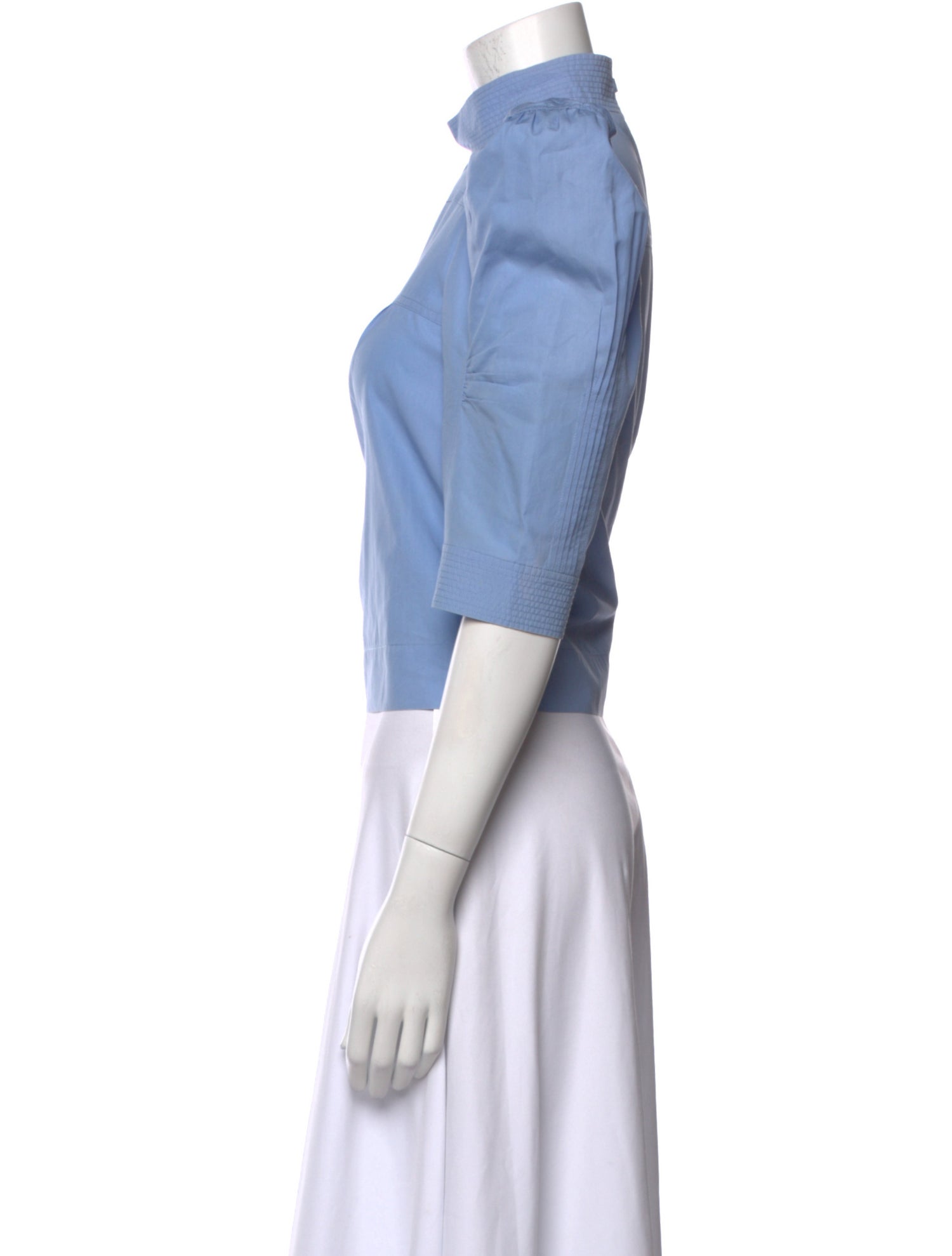 Chloé Mock Neck Short Sleeve Crop Top