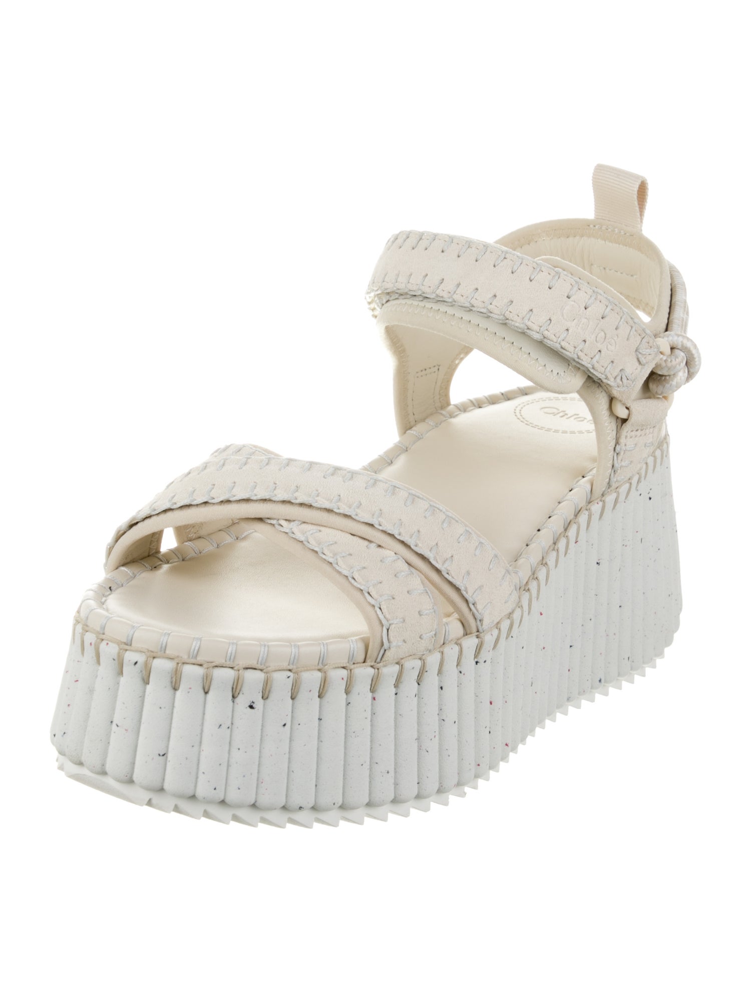 Chloé Suede Leather Trim Embellishment Sandals