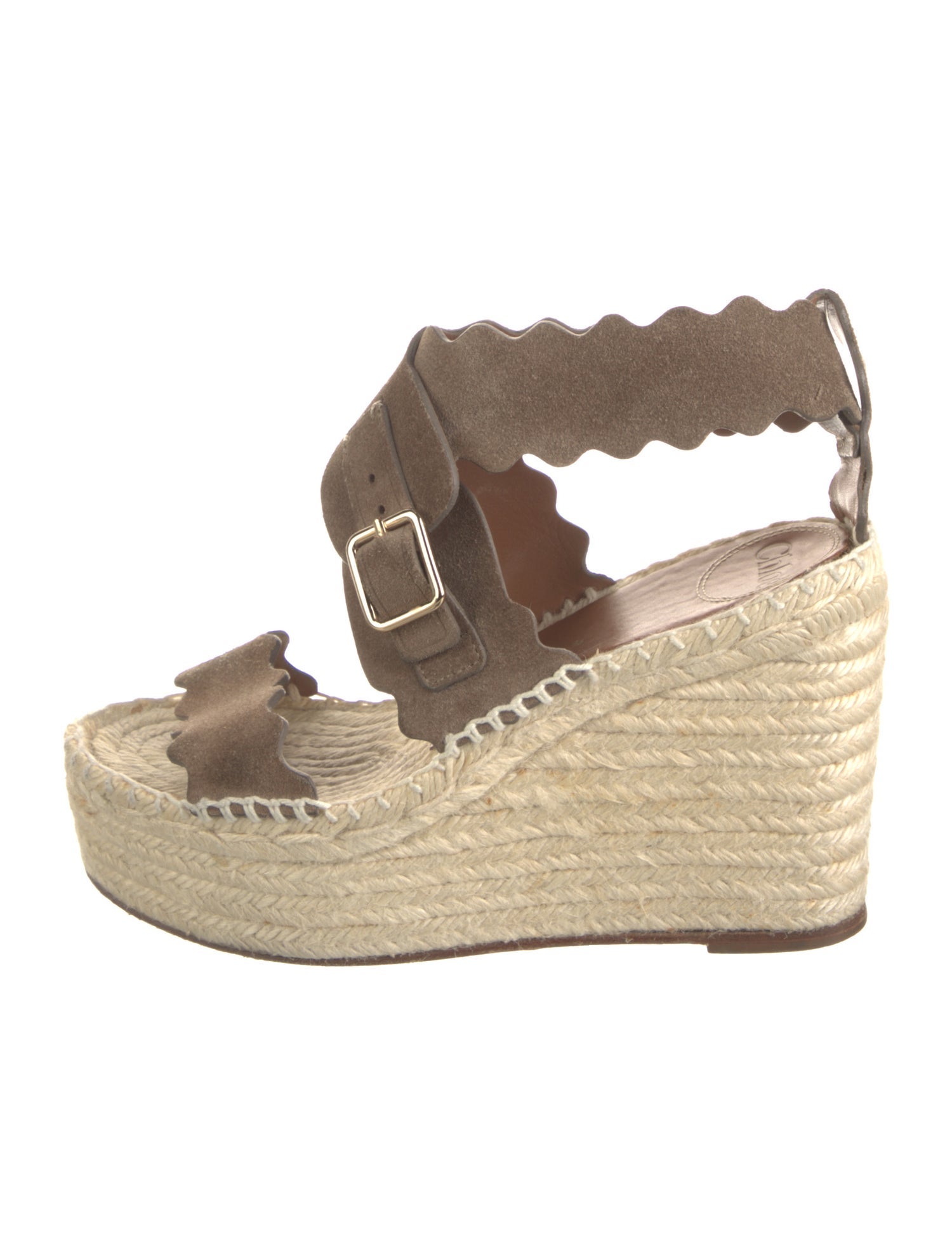 Chloé Suede Colorblock Pattern Espadrilles