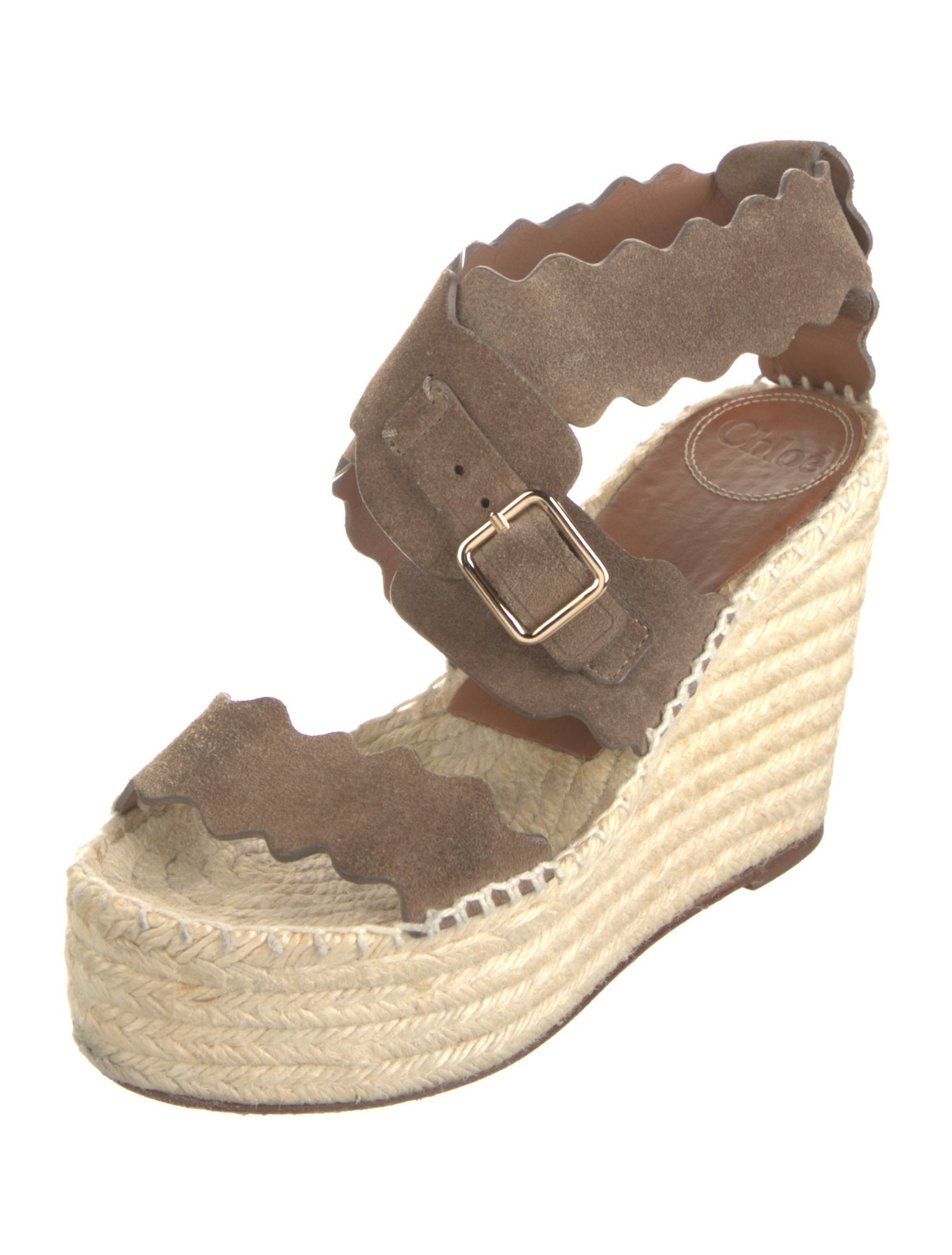 Chloé Suede Colorblock Pattern Espadrilles