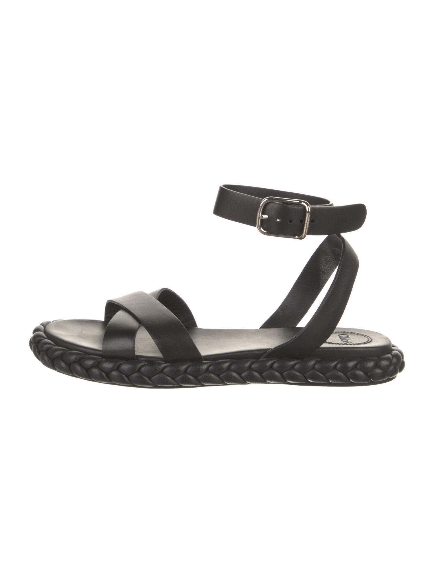 Chloé Leather Braided Accents Sandals
