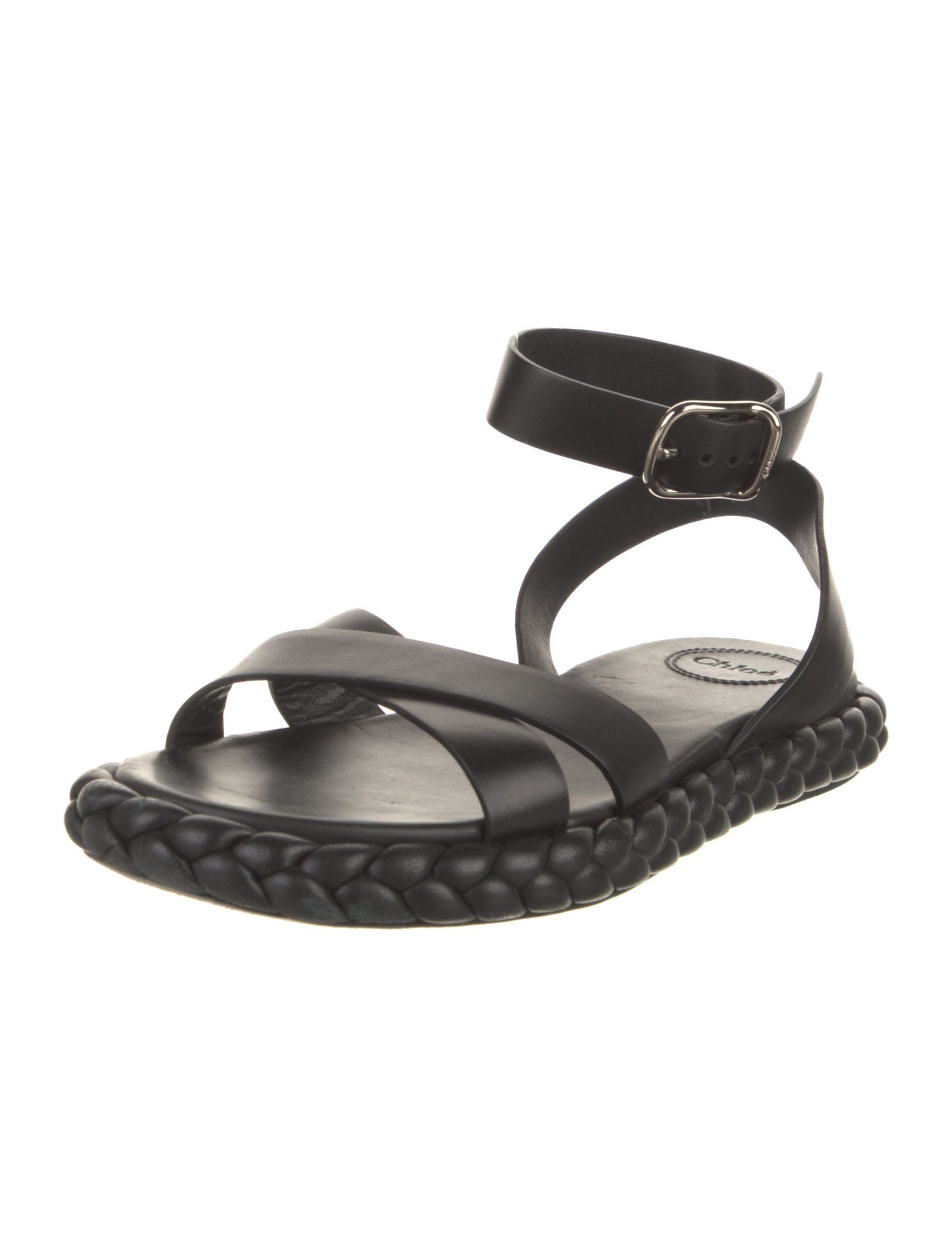 Chloé Leather Braided Accents Sandals