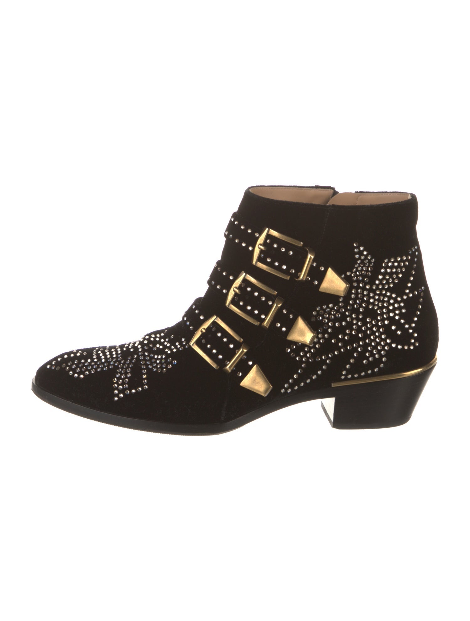 Chloé Velvet Animal Print Lace-Up Boots