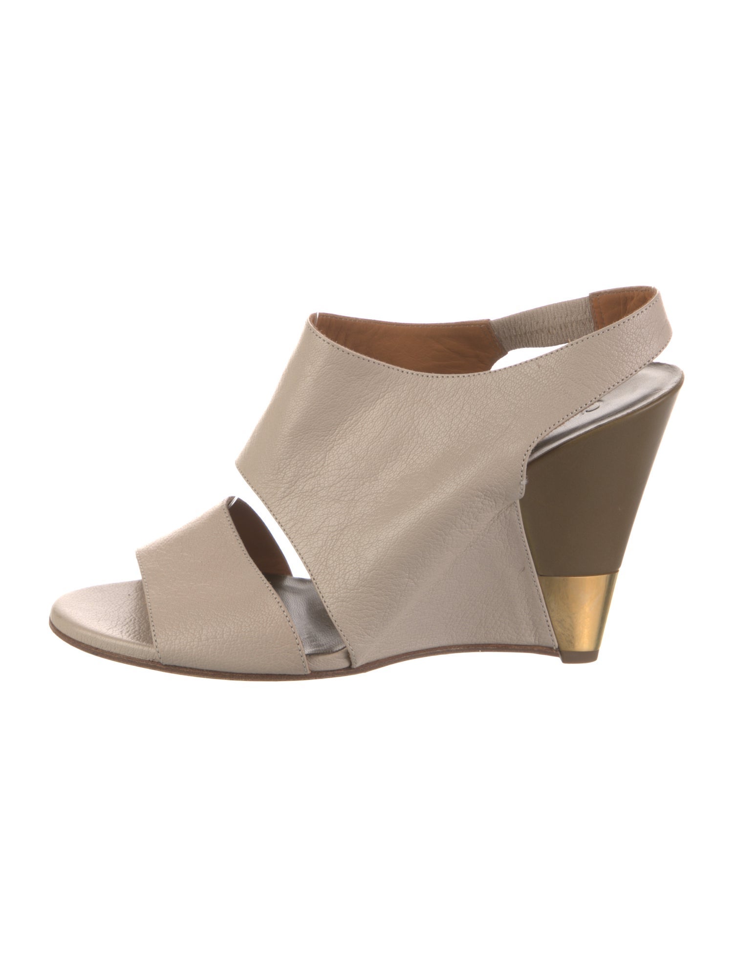 Chloé Leather Colorblock Pattern Slingback Sandals