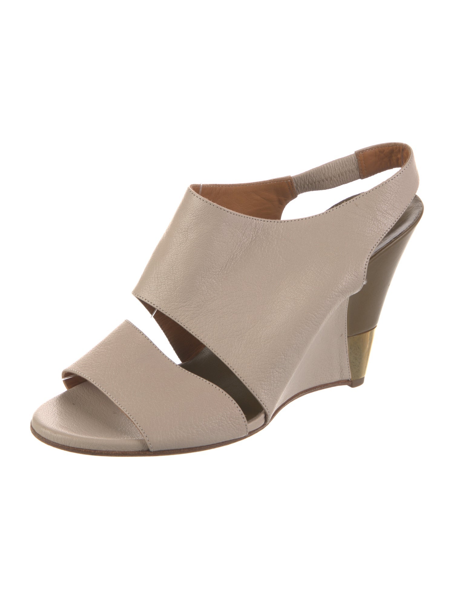 Chloé Leather Colorblock Pattern Slingback Sandals