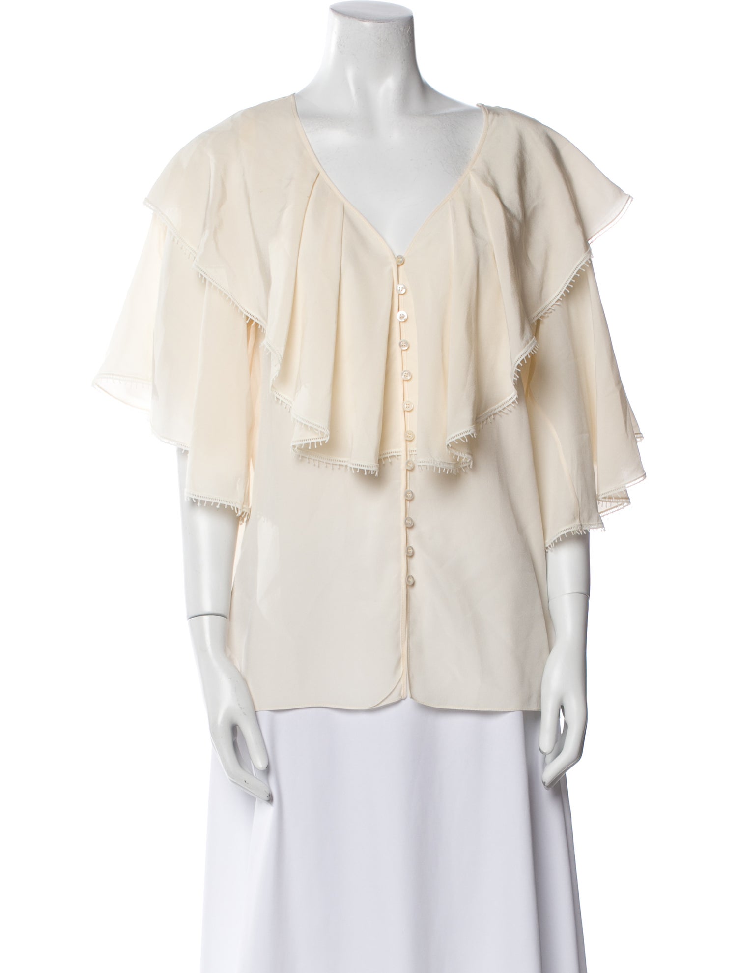 Chloé Silk V-Neck Blouse