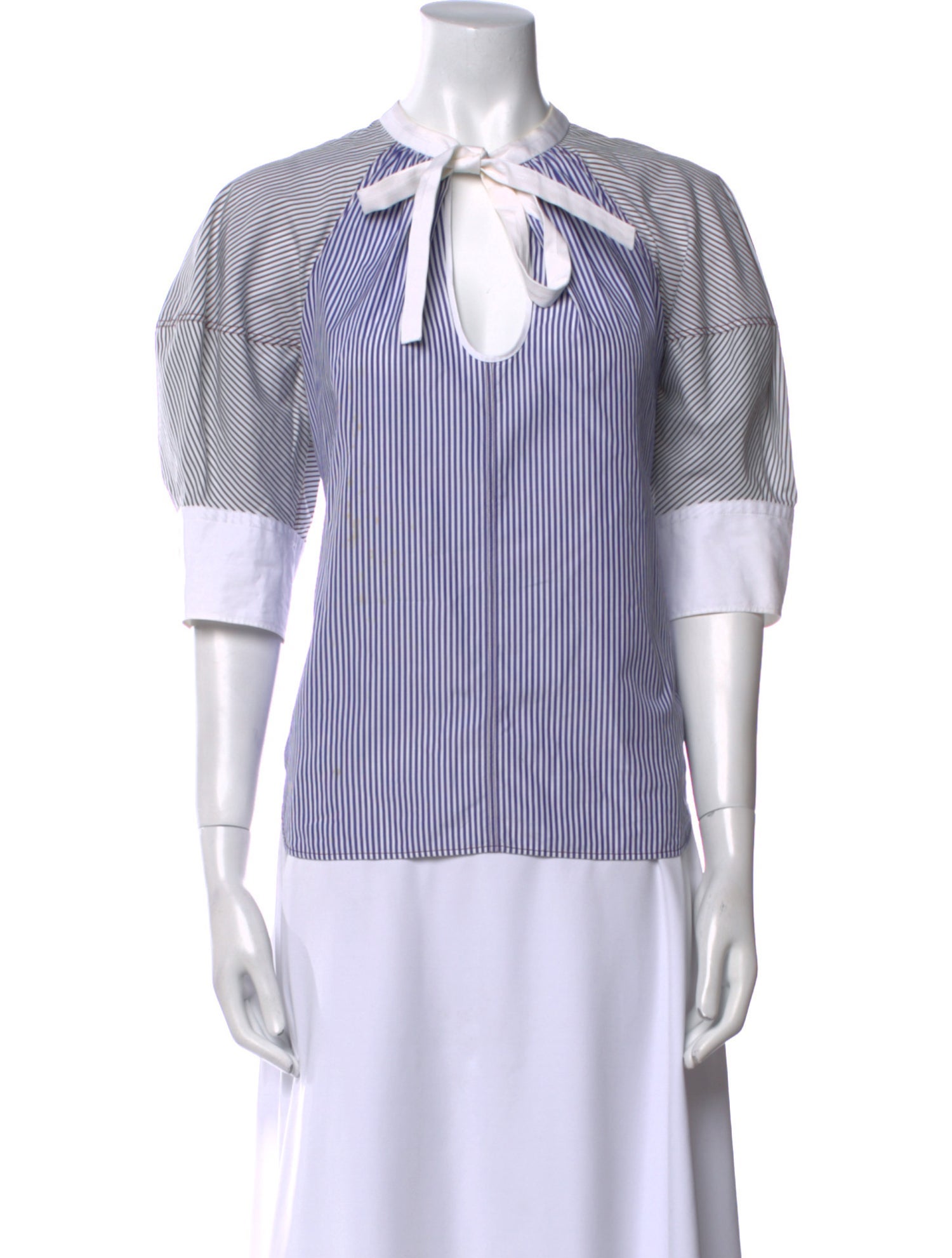 Chloé Striped Three-Quarter Sleeve Top