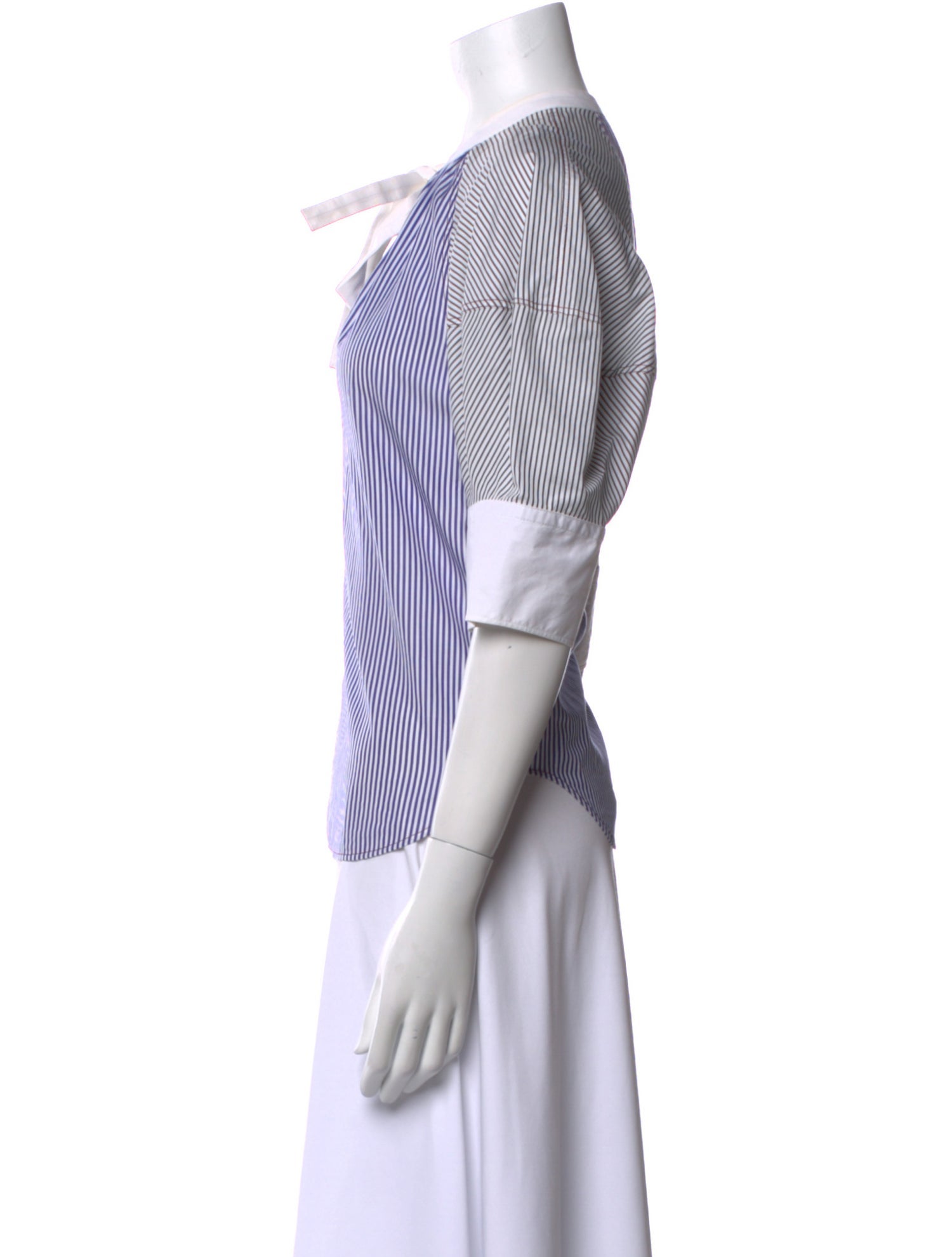 Chloé Striped Three-Quarter Sleeve Top