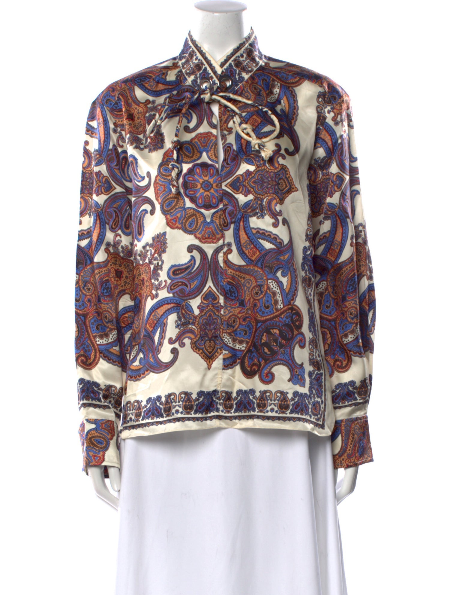 Chloé Paisley Print Long Sleeve Button-Up Top