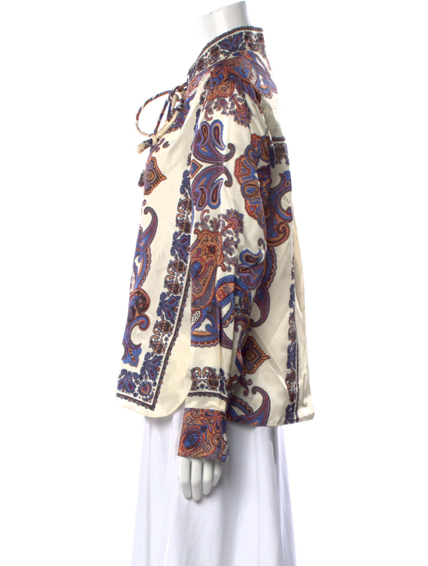 Chloé Paisley Print Long Sleeve Button-Up Top