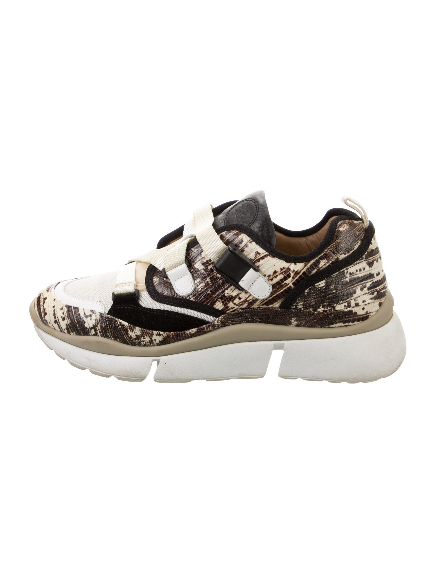 Chloé Leather Animal Print Sneakers
