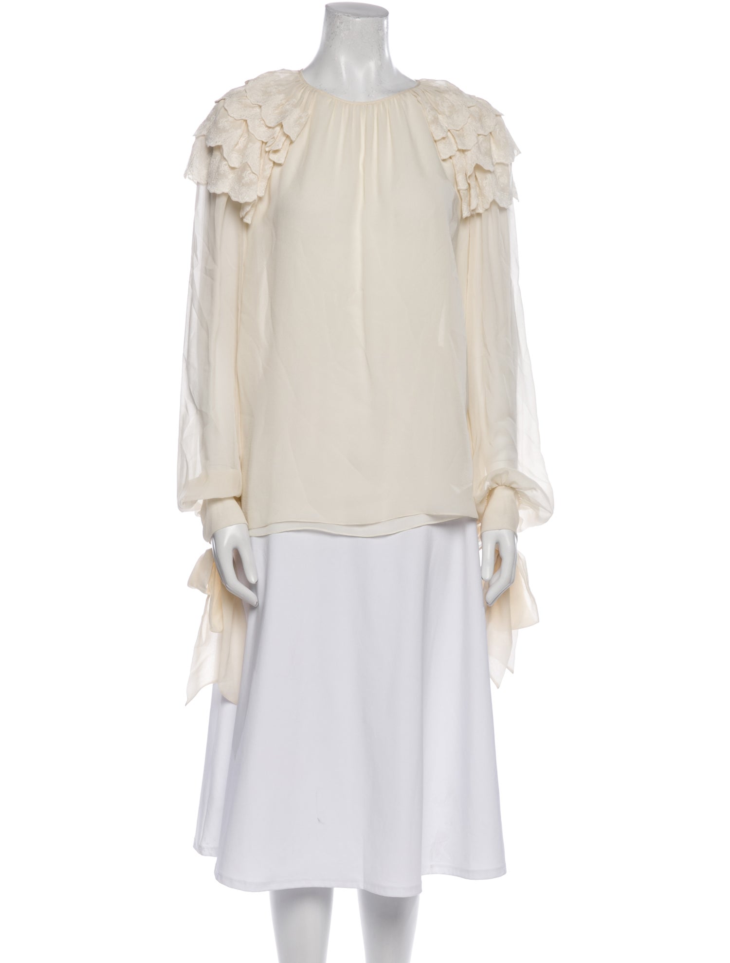 Chloé Silk Mock Neck Blouse