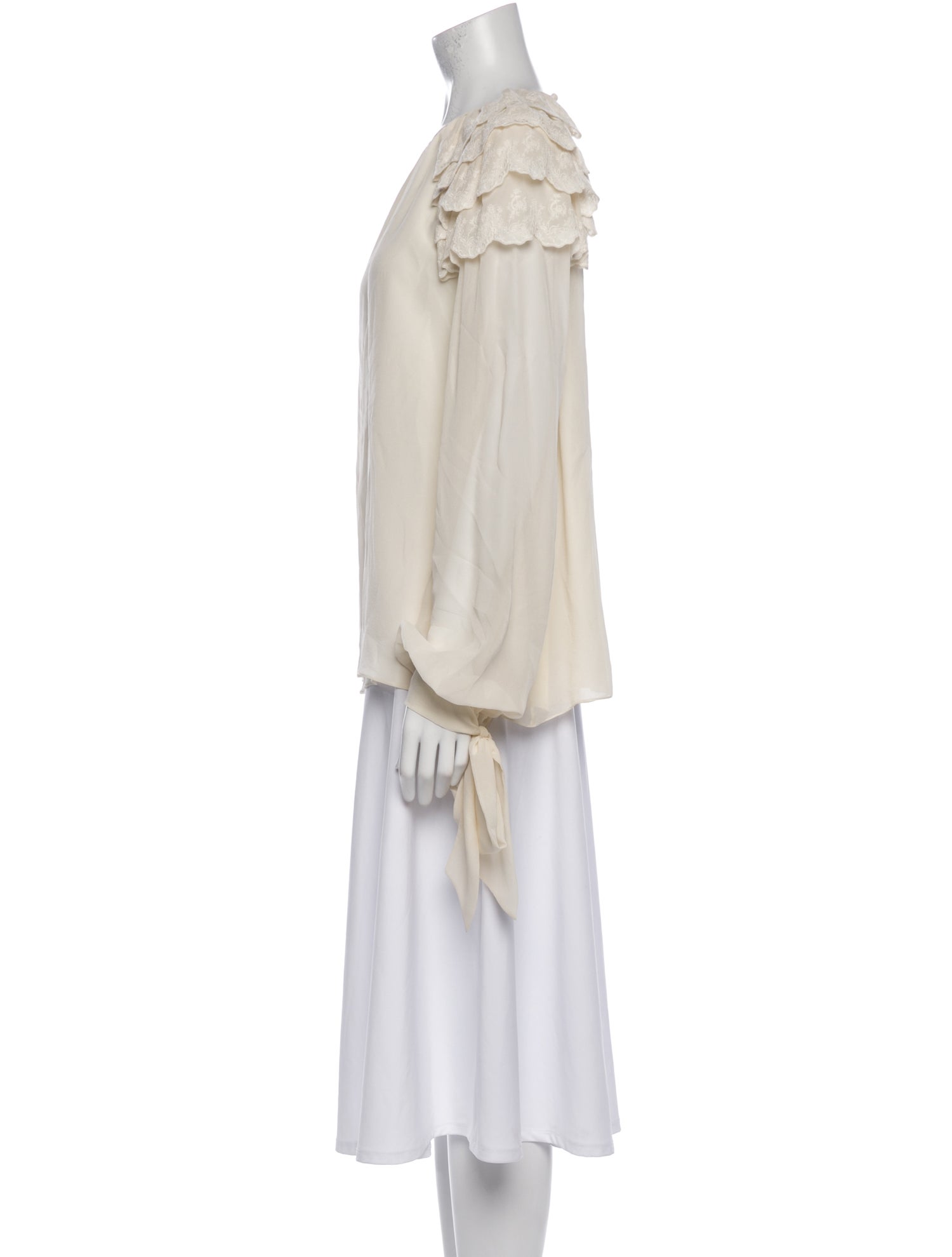 Chloé Silk Mock Neck Blouse