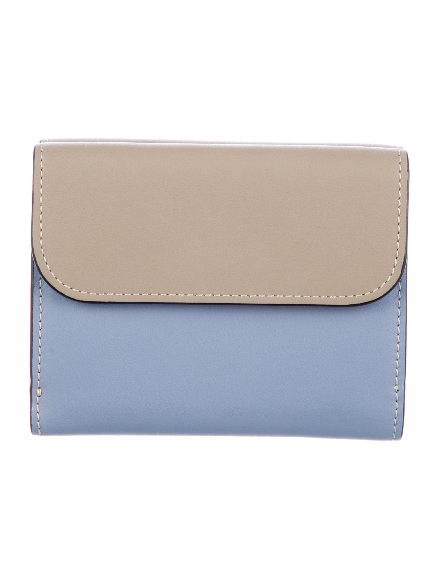 Chloé Leather Colorblock Pattern Compact Wallet w/ Tags