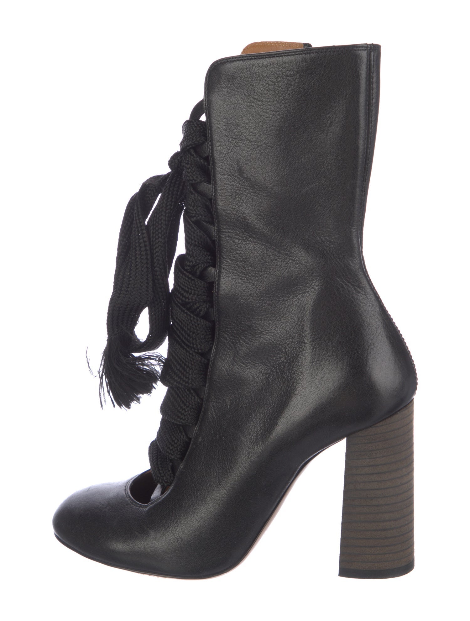 Chloé Leather Lace-Up Boots