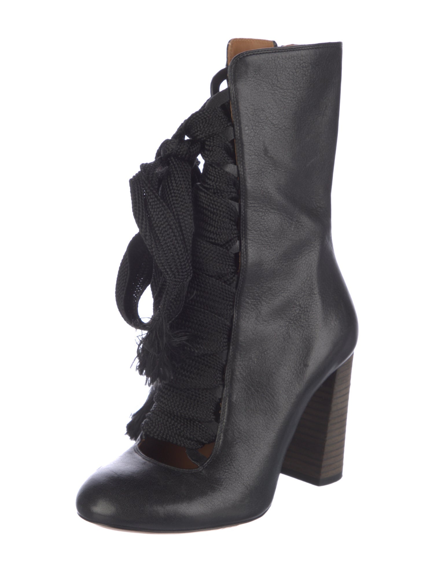Chloé Leather Lace-Up Boots