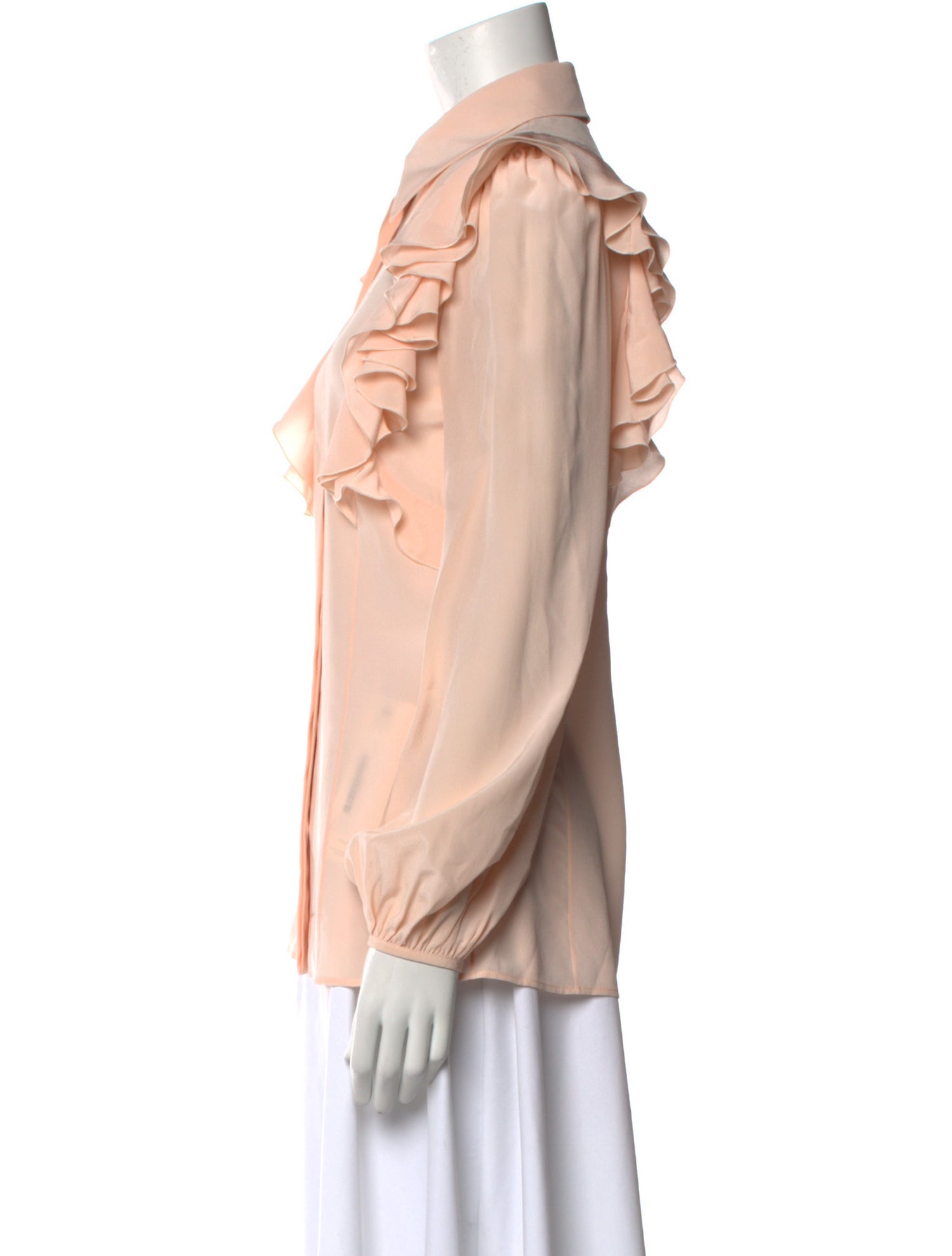 Chloé Silk Long Sleeve Button-Up Top