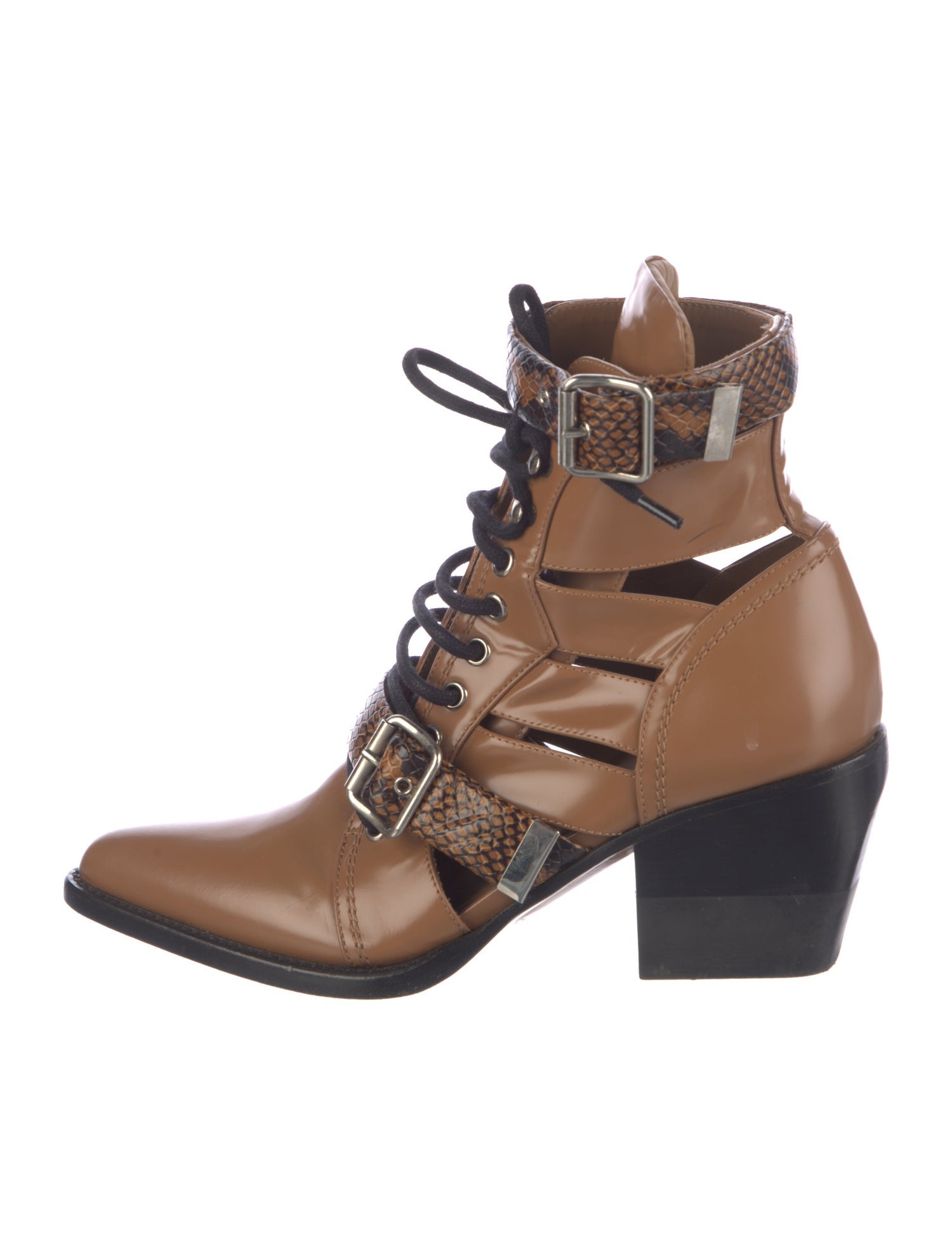Chloé Leather Lace-Up Boots