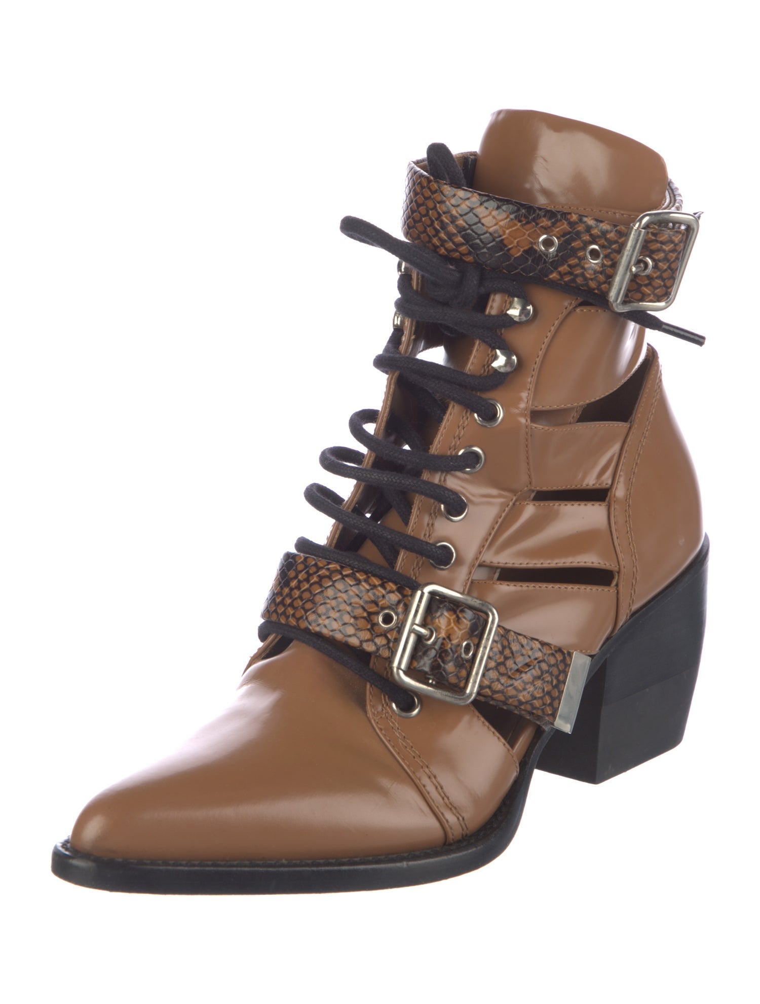 Chloé Leather Lace-Up Boots