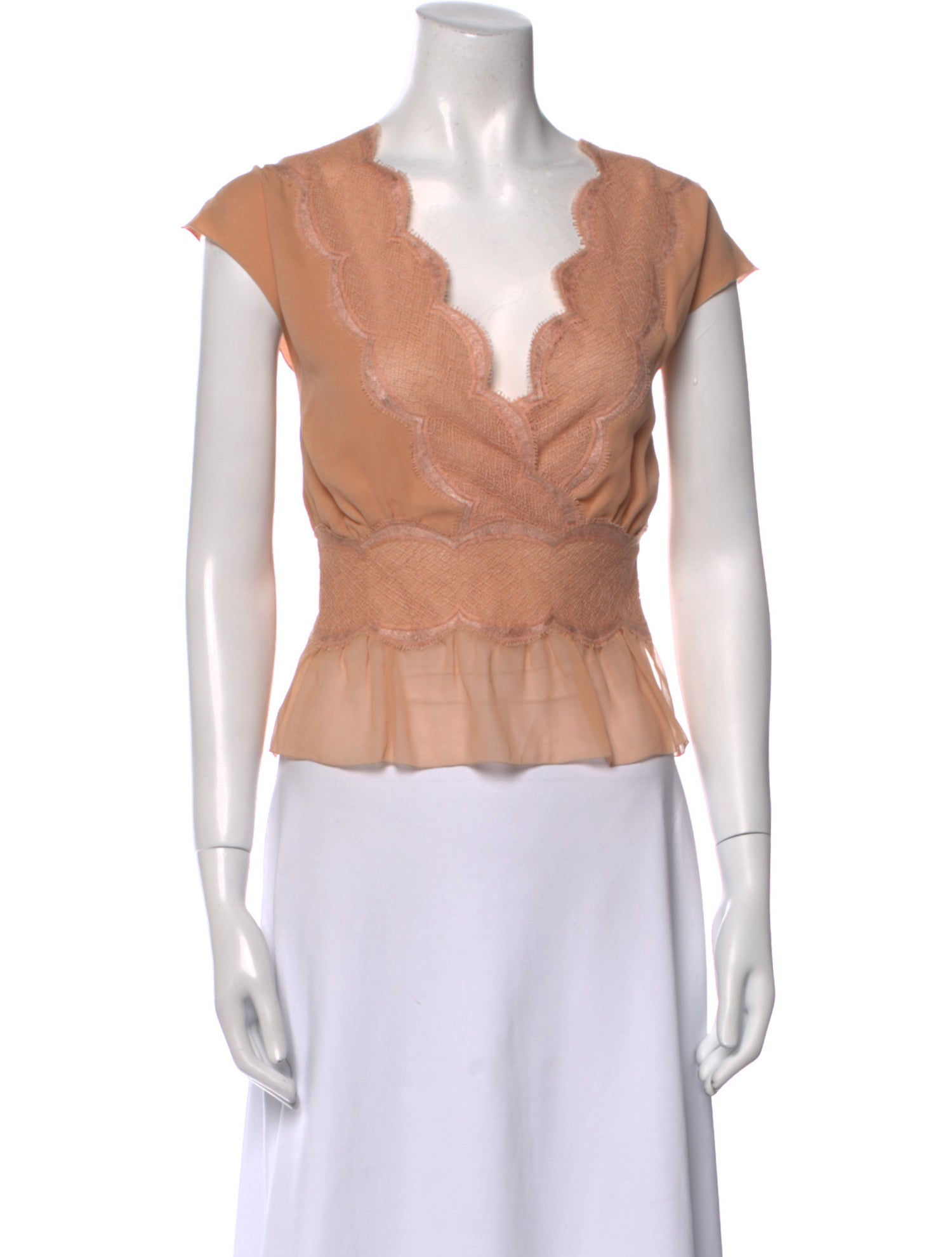 Chloé Silk V-Neck Crop Top