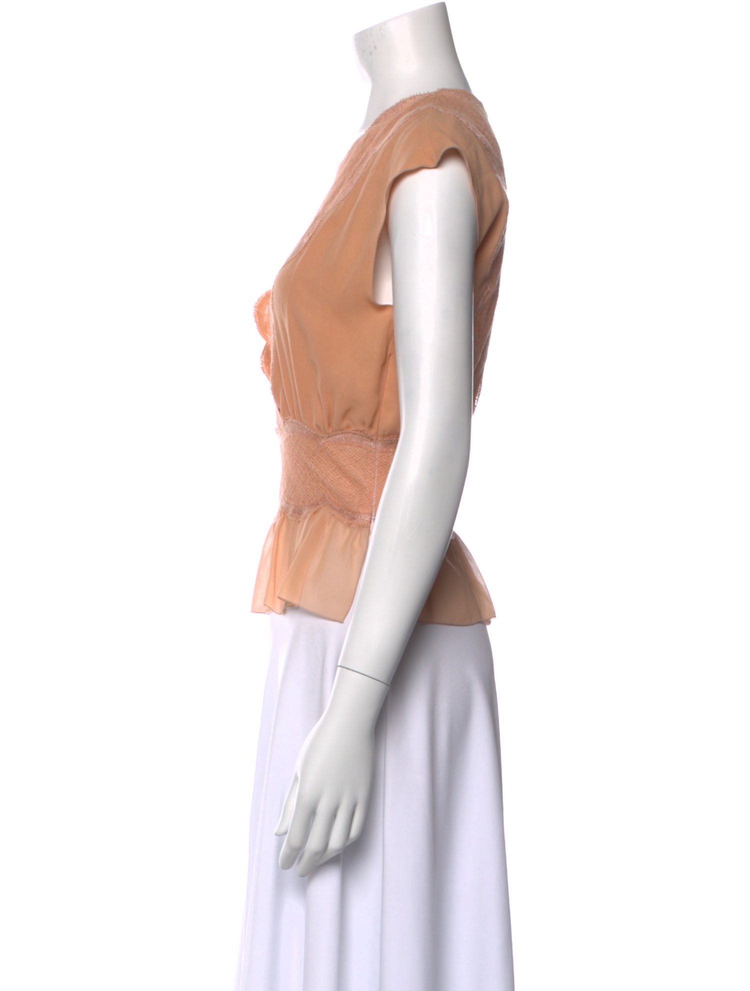 Chloé Silk V-Neck Crop Top