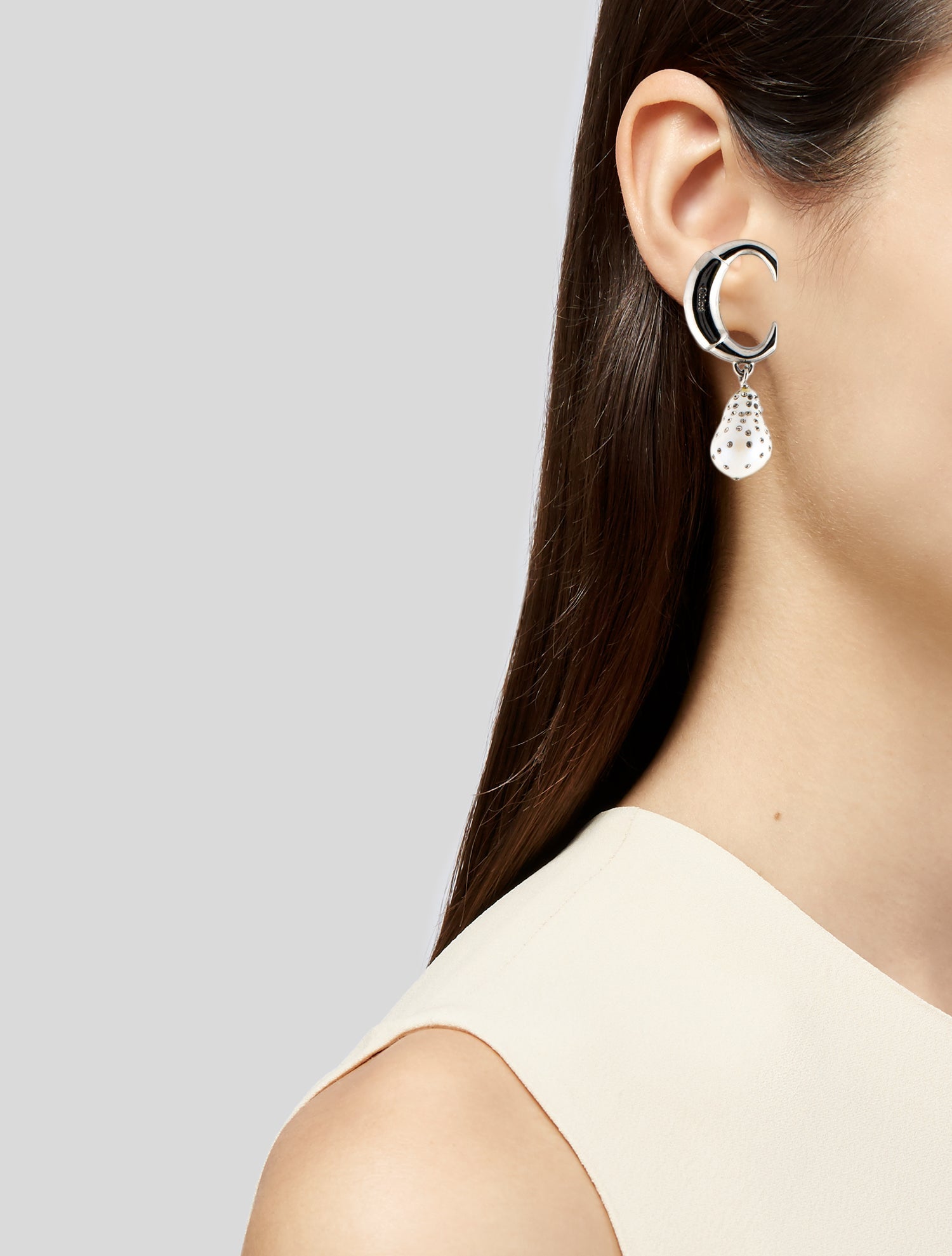 Chloé Faux Pearl & Crystal Darcey Drop Earrings
