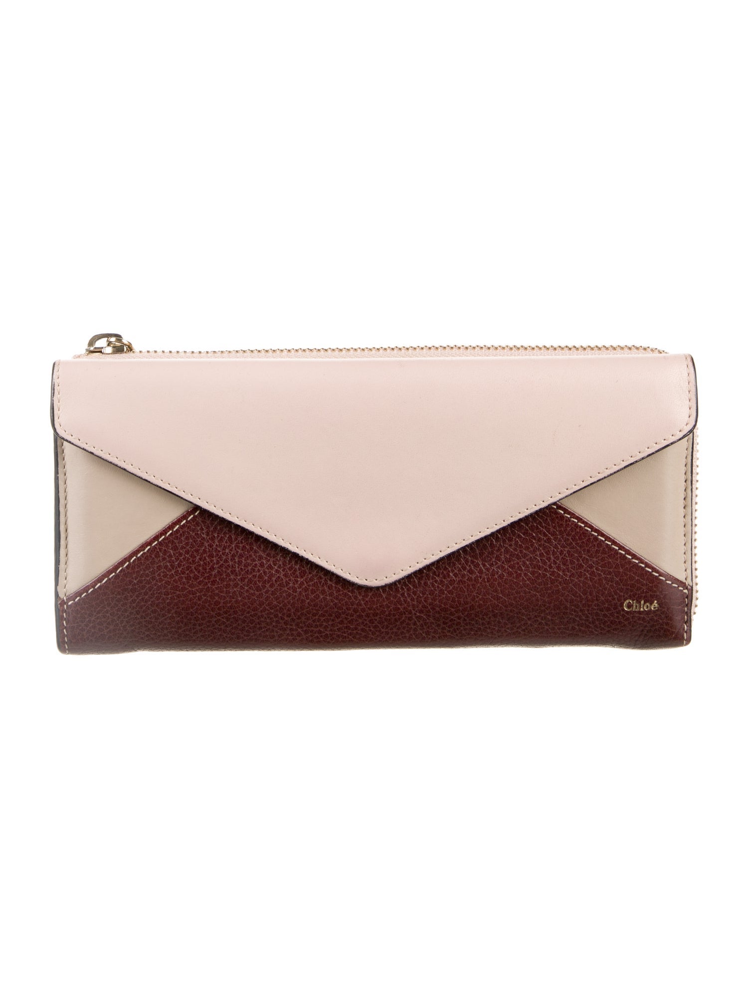 Chloé Leather Colorblock Pattern Wallet