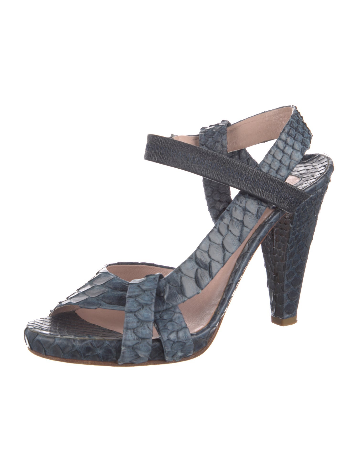 Chloé Snakeskin Animal Print Slingback Sandals