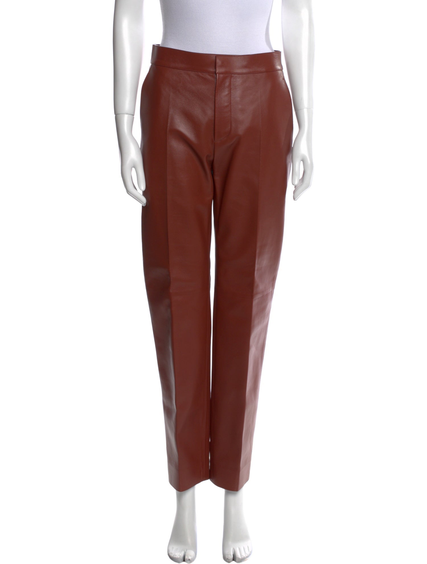 Chloé Lamb Leather Straight Leg Pants