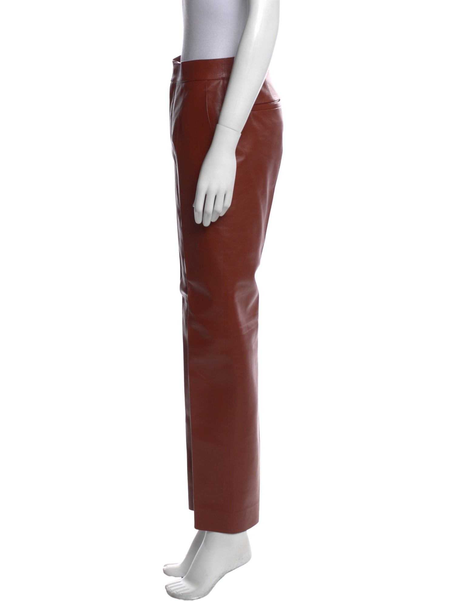 Chloé Lamb Leather Straight Leg Pants