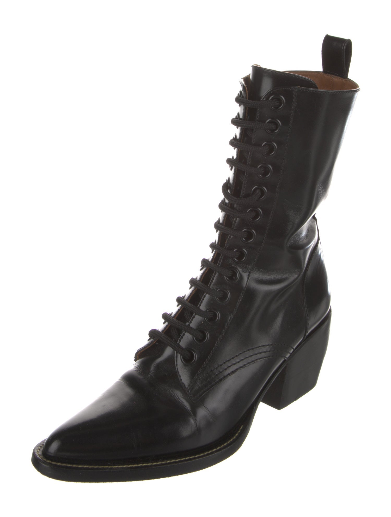 Chloé Leather Combat Boots
