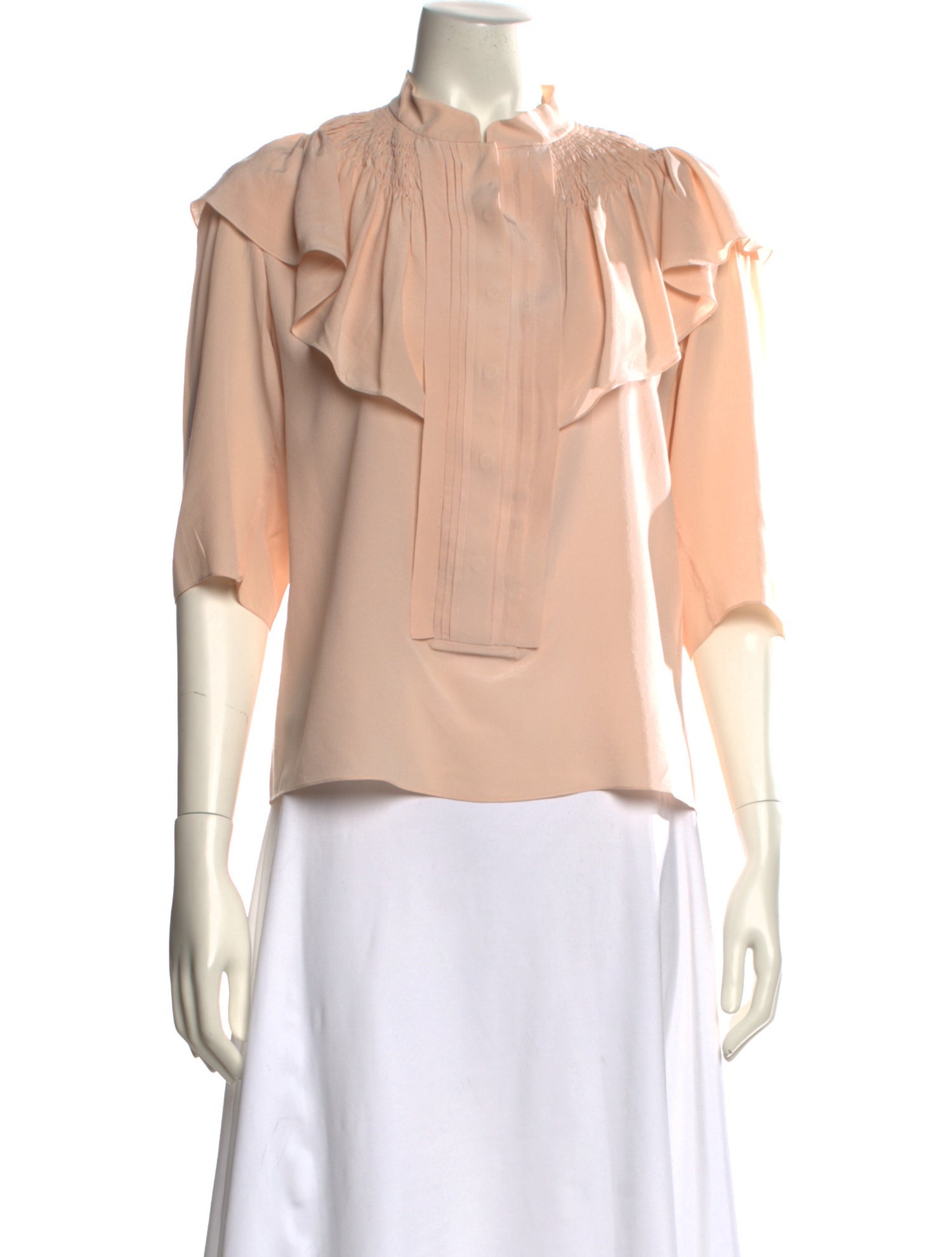 Chloé Silk Mock Neck Blouse