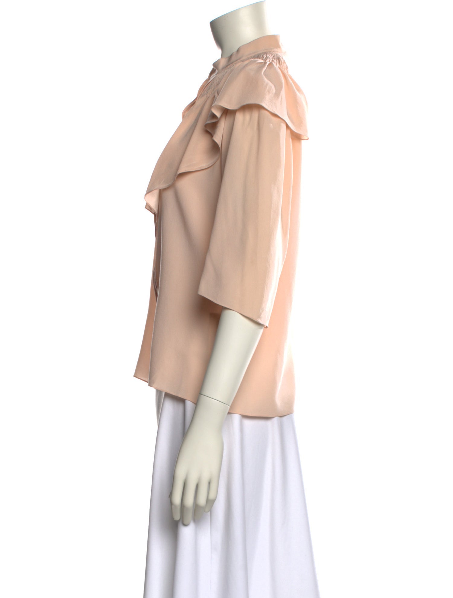 Chloé Silk Mock Neck Blouse